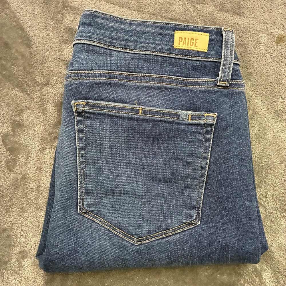 PAIGE Verdugg Crop Jeans Women's Sz.30 Blue Denim Stretch Slim Fit Pants